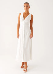 Tamsin Linen Maxi Dress - White