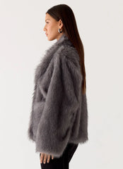 Katiana Faux Fur Jacket - Grey